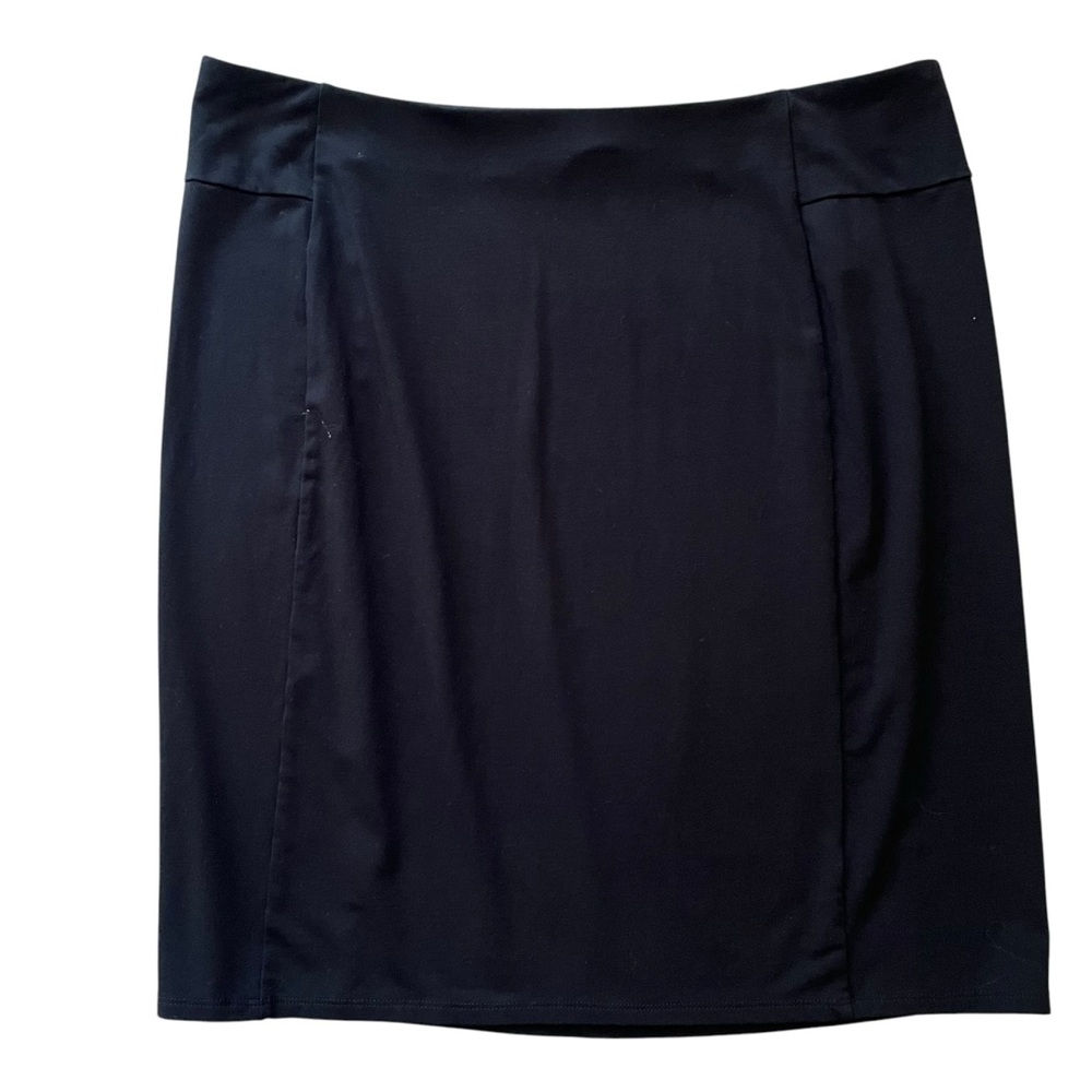 J. Jill Wearever Collection Black Knit Pull On Pencil Skirt L